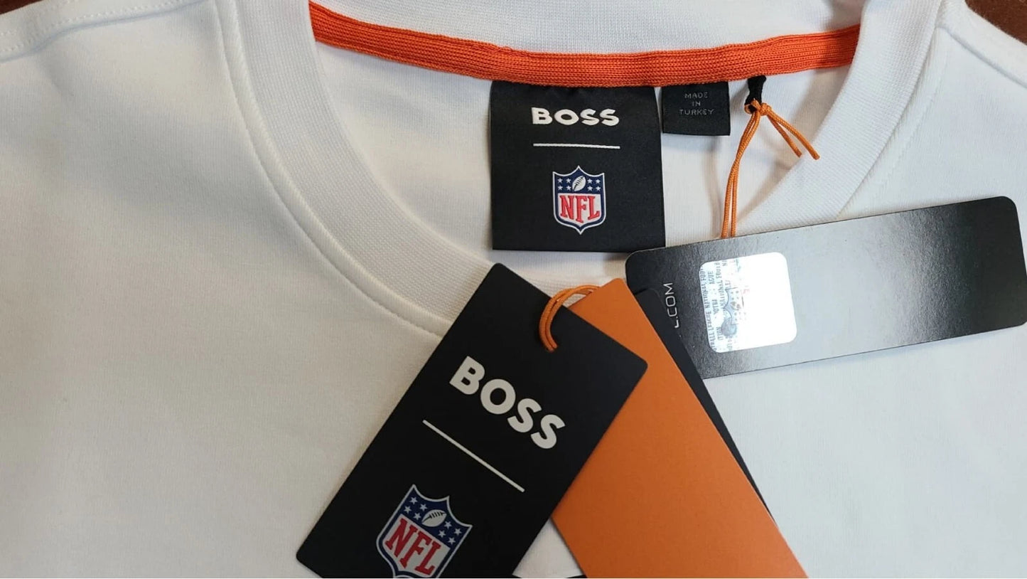 BOSS X NFL Chicago Bears Sweatshirt Crewneck Regular Fit Stretch White - Size M