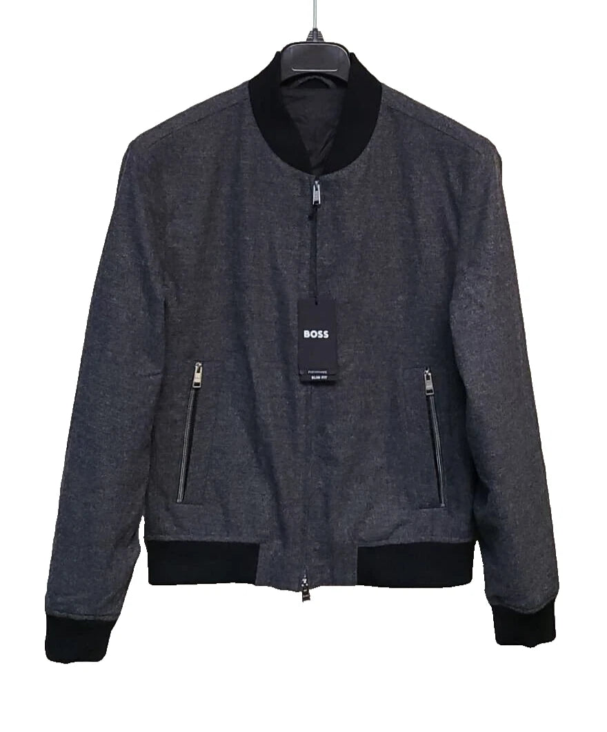 $595 - Boss Slim-Fit Bomber Jacket Performance Stretch Wool Blend - Size 38R