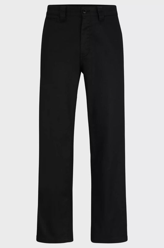 BOSS Casual Pants Chinos in Stretch Cotton Twill Relaxed Fit Black - Size 32R