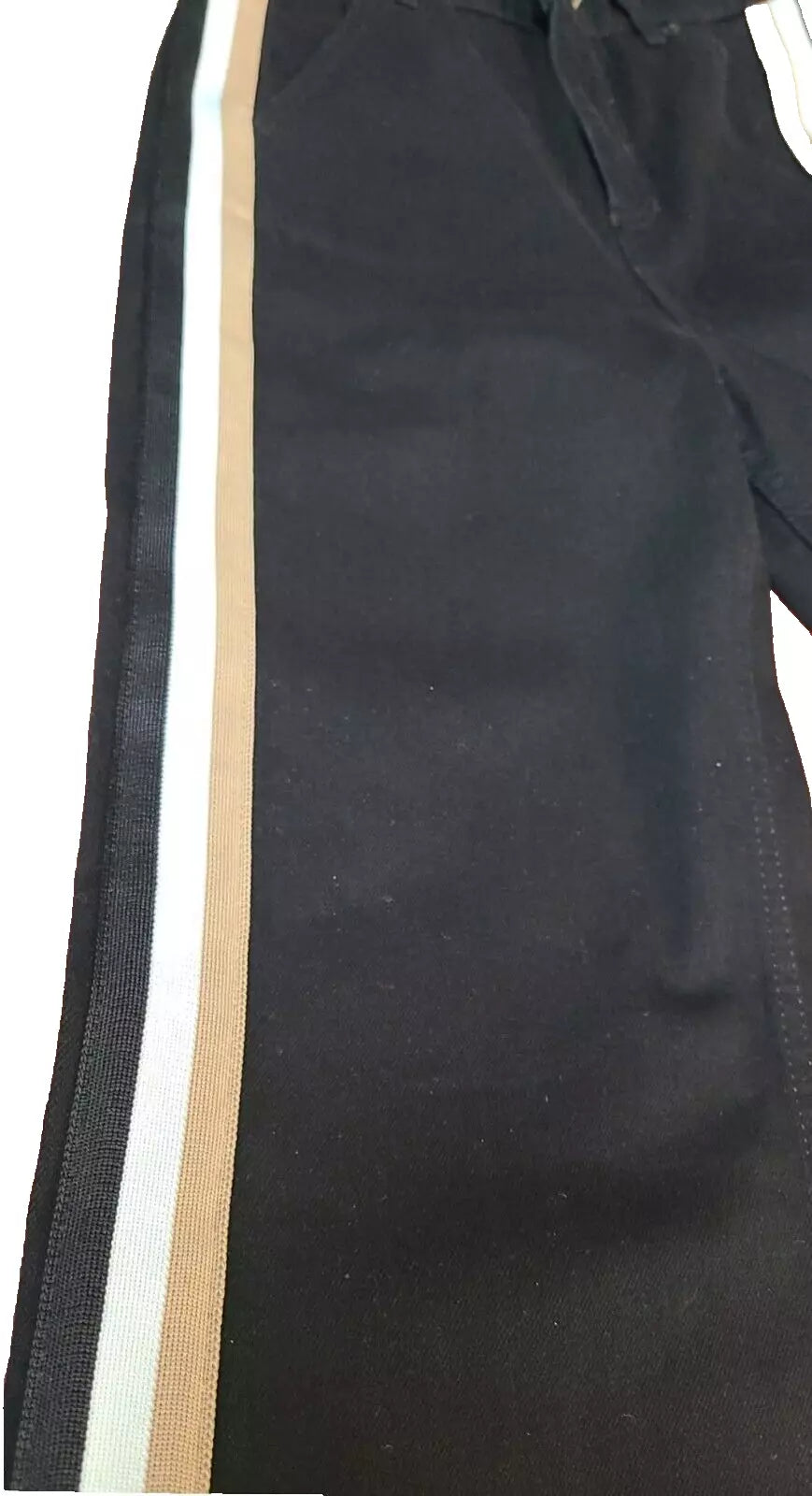 $278 - BOSS Wide Leg Regular Fit Jeans Signature Stripe in Black Denim - Size 27