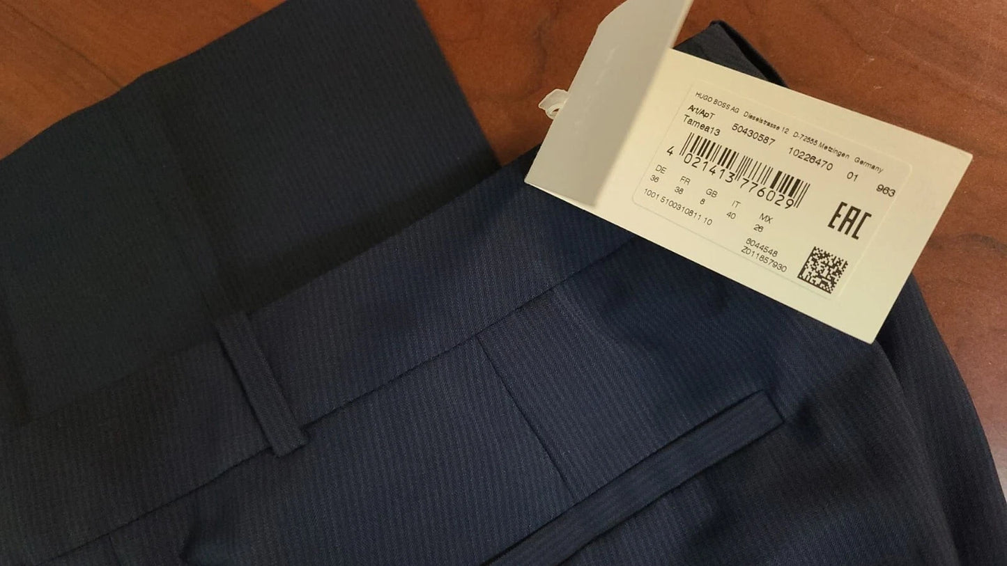 $278 HUGO BOSS Tamea Stretch Virgin Wool Trousers Dress Pants - Size 4 /26 - NWT
