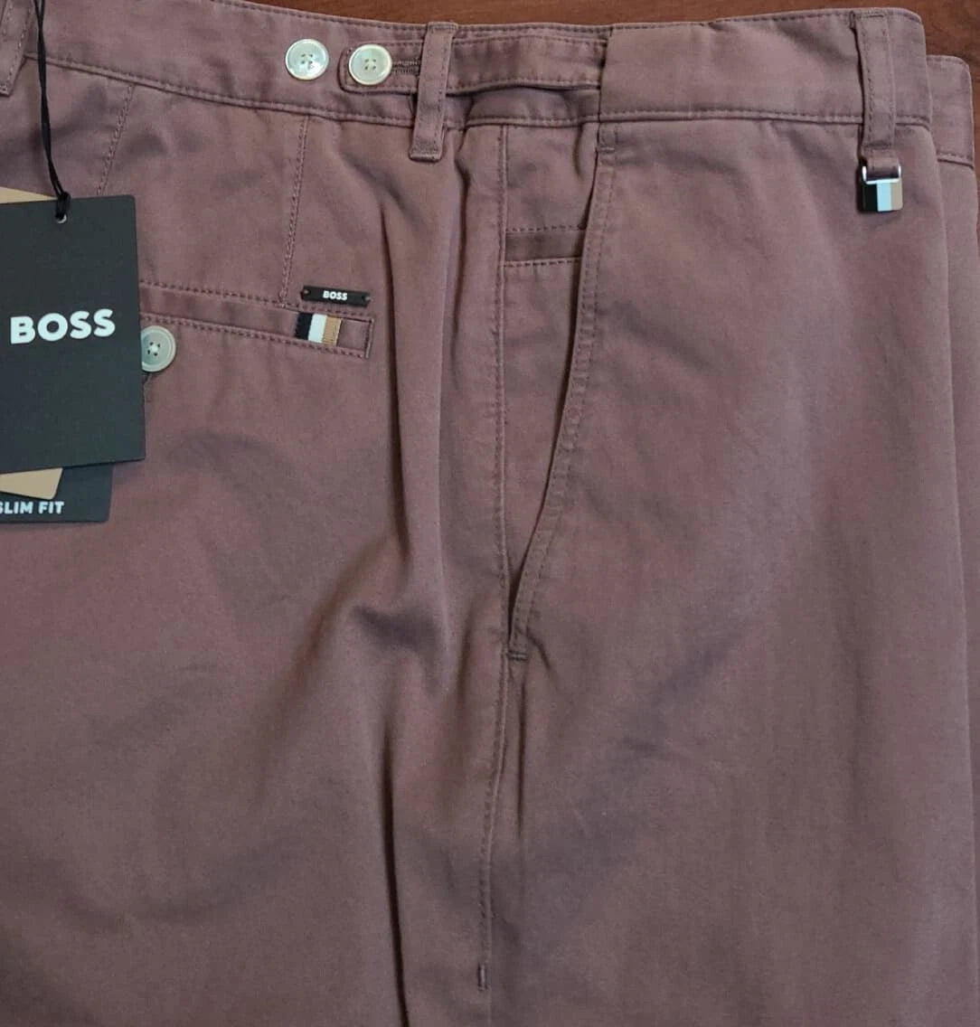 BOSS Genius Slim Fit Chinos Pants in Stretch Cotton - Size 34