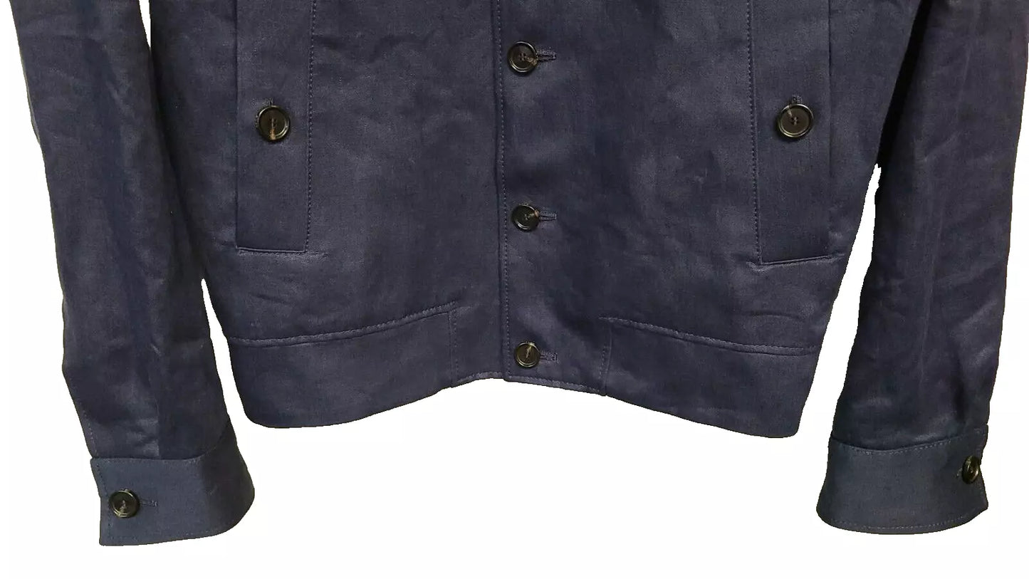 $1,395 - BOSS Heston Luxury Jacket Coat Pure Linen Zegna Fabric Slim Fit - 38R