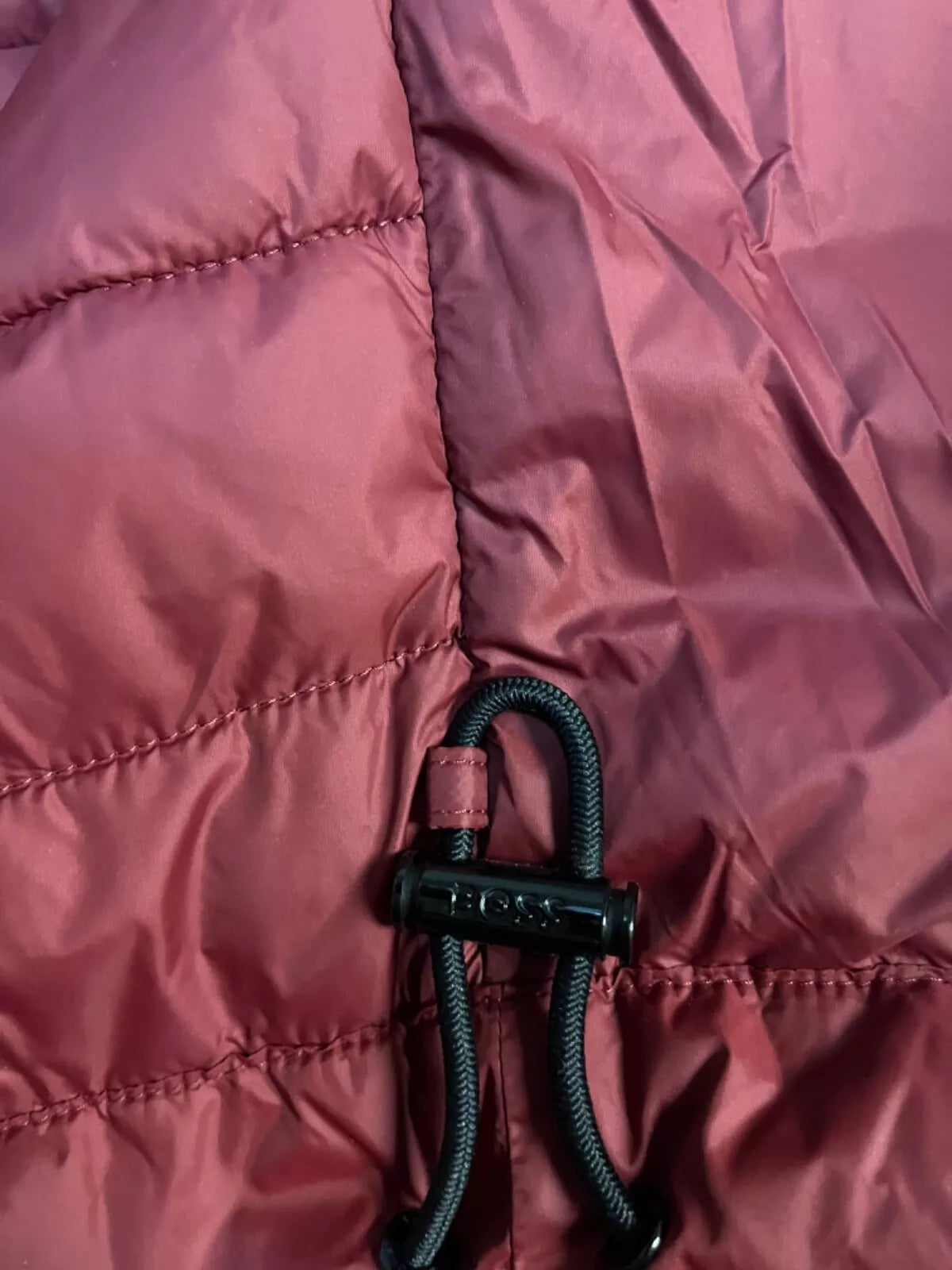 BOSS Water Repellent Gilet Vest with 3D-Logo Tape Dark Red - Size 40R