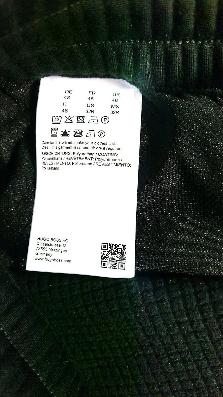 BOSS Arctic Techdown Stretch Jersey Pants Sweatpants Tapered Fit Black -Size 32R