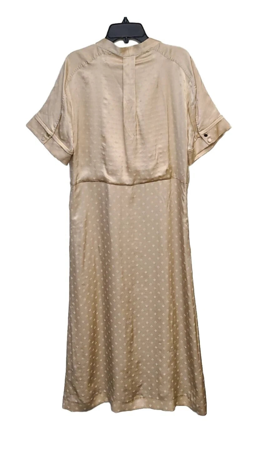 HUGO BOSS Dawapy Silk Dress Long Length with Tie Neck - Size 4 / 26