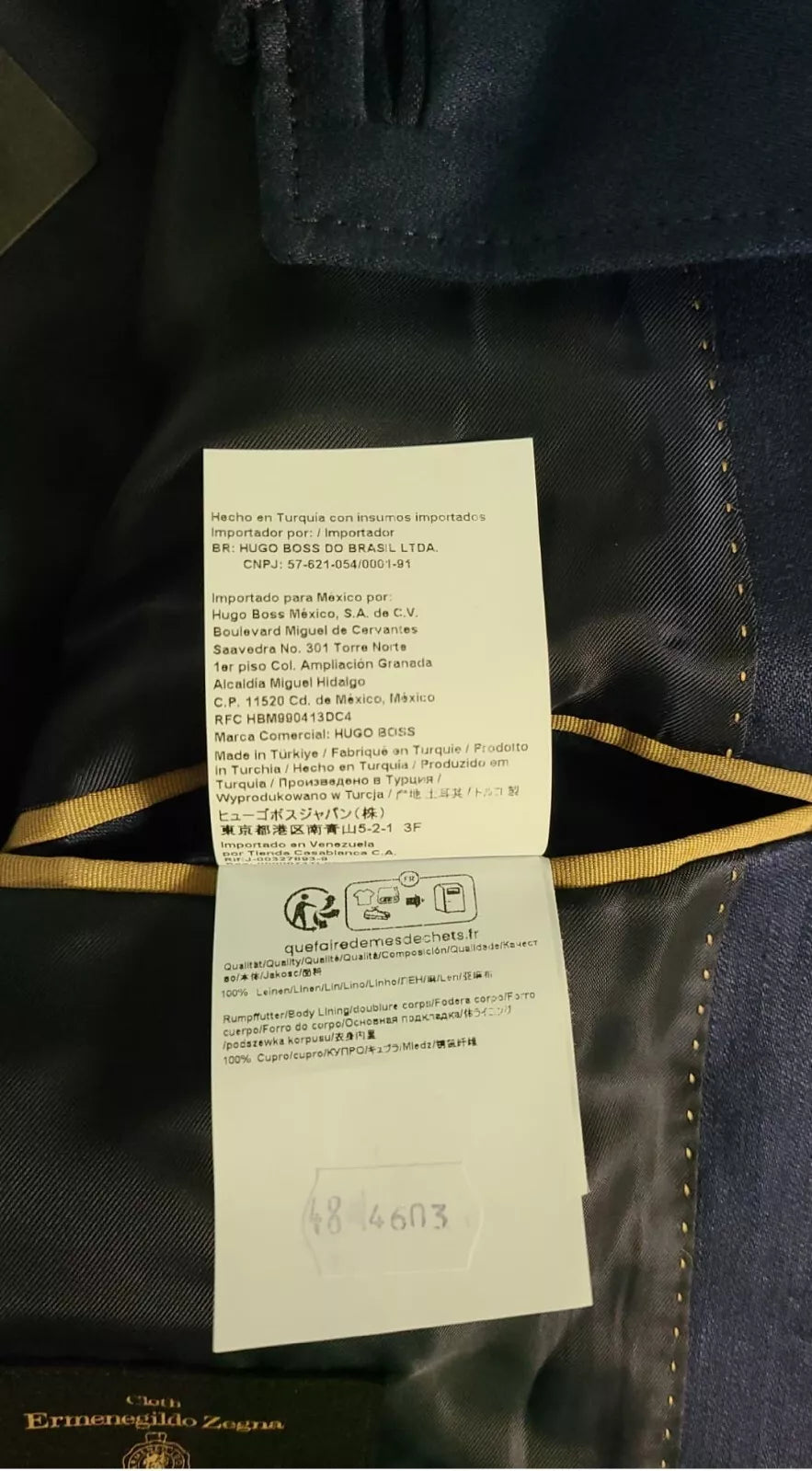 $1,395 - BOSS Slim Fit Luxury Jacket Coat in Pure Linen Zegna Fabric - Size 38R