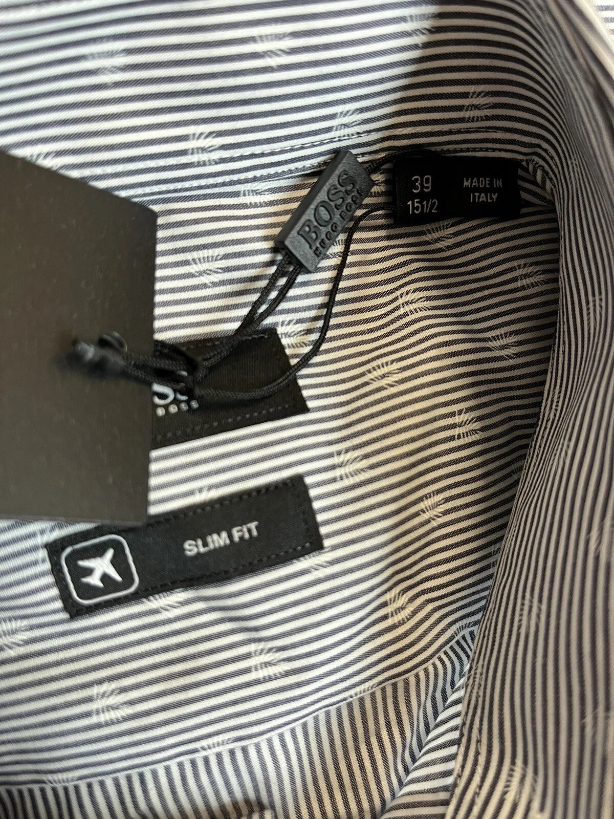 HUGO BOSS Jason Slim Fit Dress Shirt Travel Line Made in Italy - Size 15.5 / 39