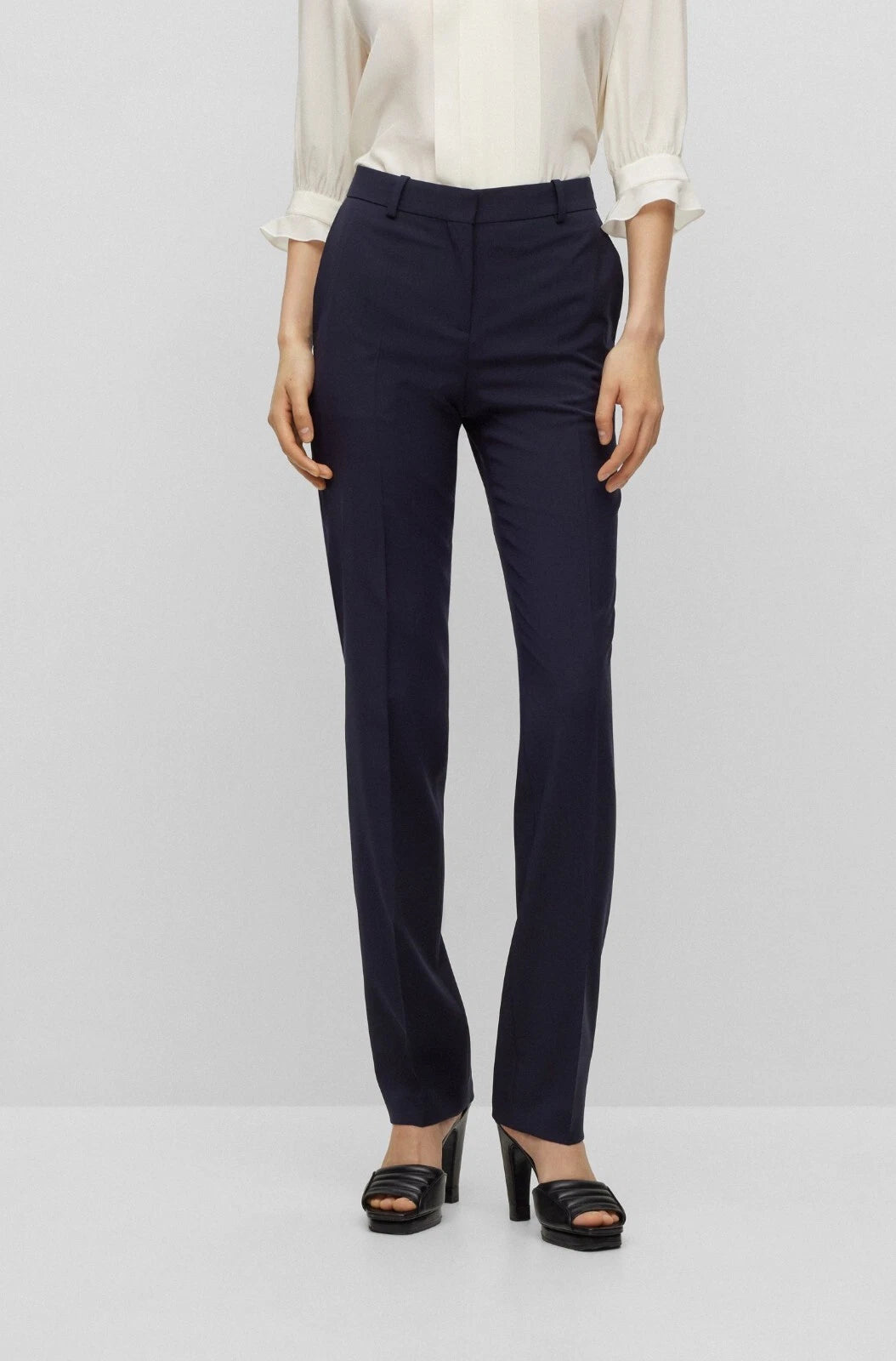 $278 HUGO BOSS Tamea Stretch Virgin Wool Trousers Dress Pants - Size 4 /26 - NWT