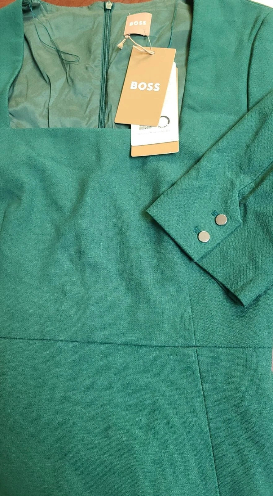 $545 - BOSS  Slim Fit Square Neck Sheath Business Dress - Size 4 /26