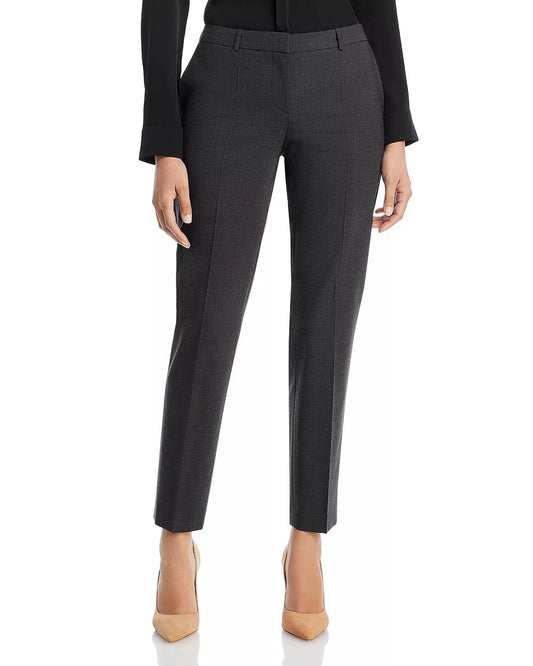 BOSS Women Dress Pants Trousers Stretch In Virgin Wool Regular Fit - Size 4 /26