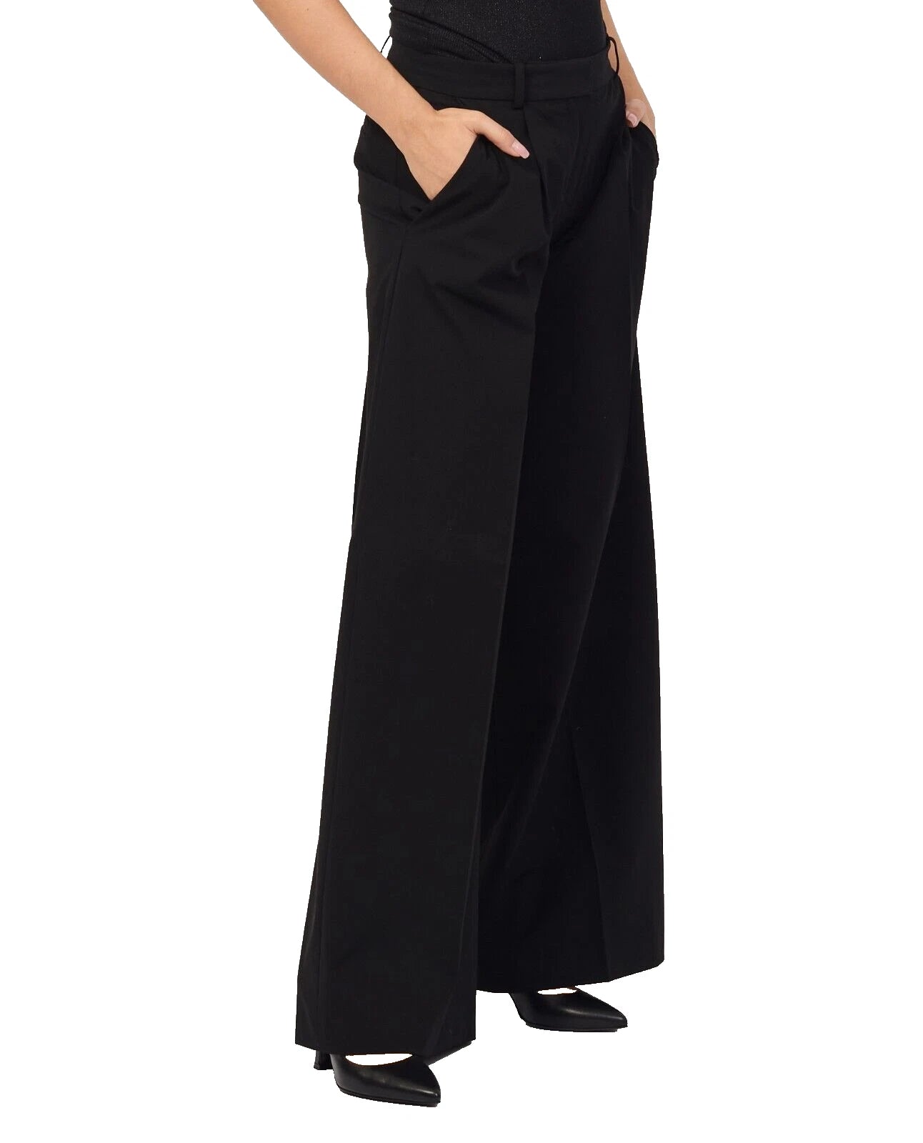 HUGO BOSS Herika Wide Leg Pants w Pockets in Black - Size 4 /26