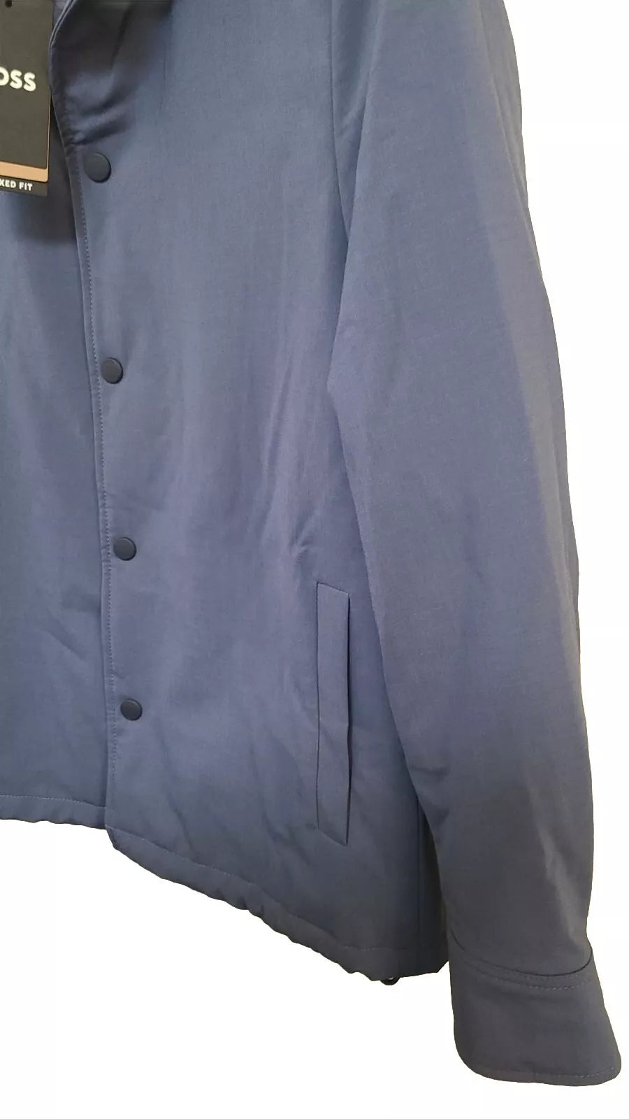 $595 - BOSS Performance Stretch Jacket in Wool Blend Relaxed Fit Blue - 38R