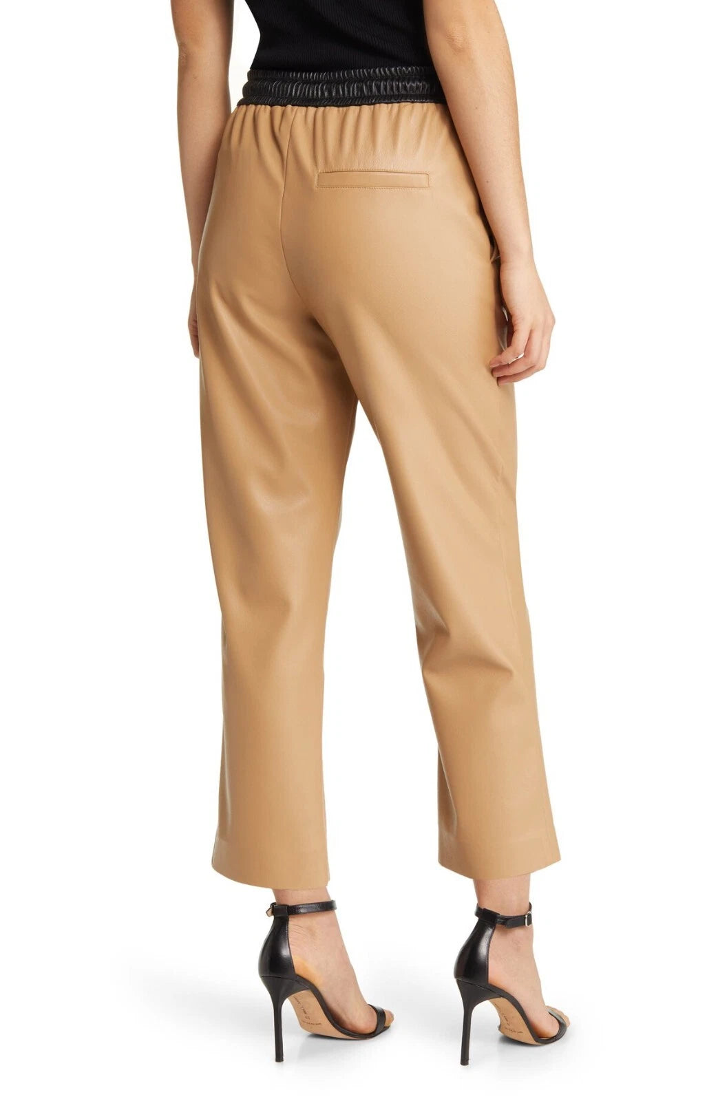 HUGO BOSS Tarona Faux Leather Drawstring Pants Iconic Camel - Size 4 /26