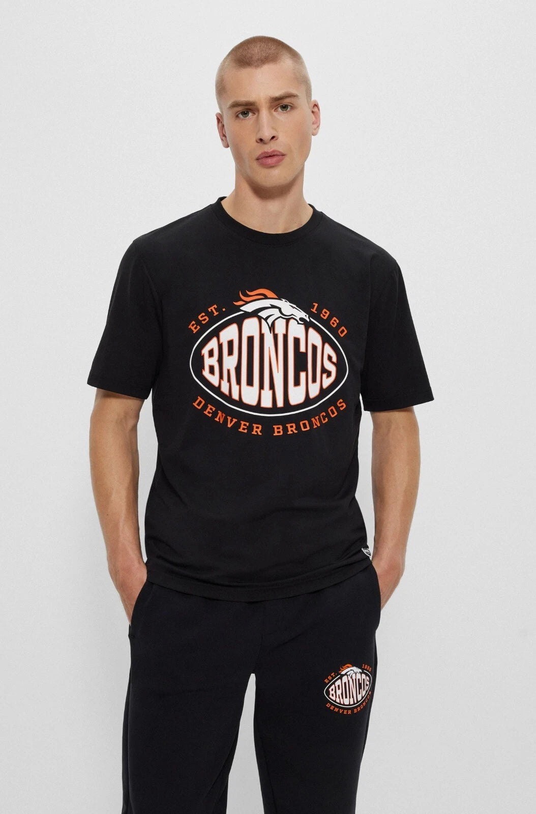 BOSS X NFL Denver Broncos Cotton T-Shirt in Black - Size M