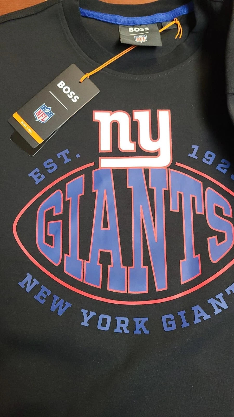 BOSS X NFL Sport NY Giants Crewneck Sweatshirt Comfort Stretch in Black - Size M