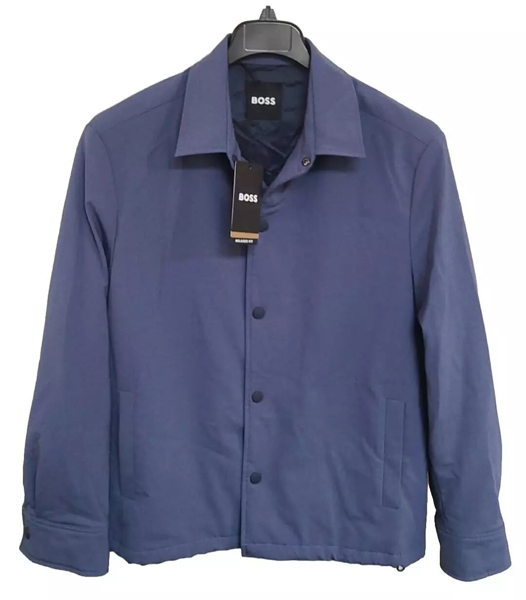 $595 - BOSS Performance Stretch Jacket in Wool Blend Relaxed Fit Blue - 38R