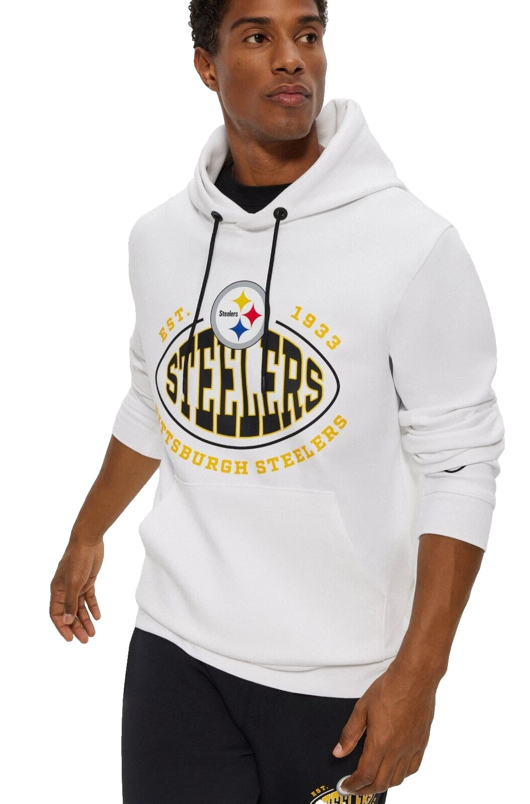 BOSS X NFL Pittsburgh Steelers Hoodie Stretch Sweatshirt in Regular Fit - Size M