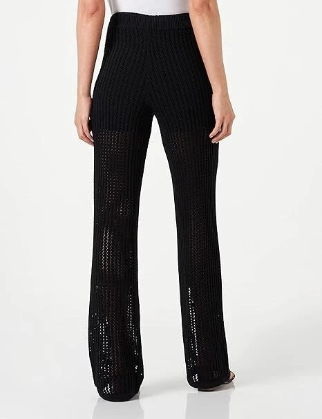 HUGO BOSS Women Stretch Knit Pants Elastic Waist Drawstring Black - Size S / CH