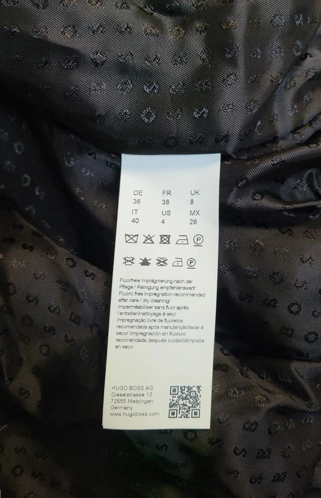 BOSS Women PANDELLA  Black Satin Bomber Jacket Relaxed Fit - Size 4 / 26