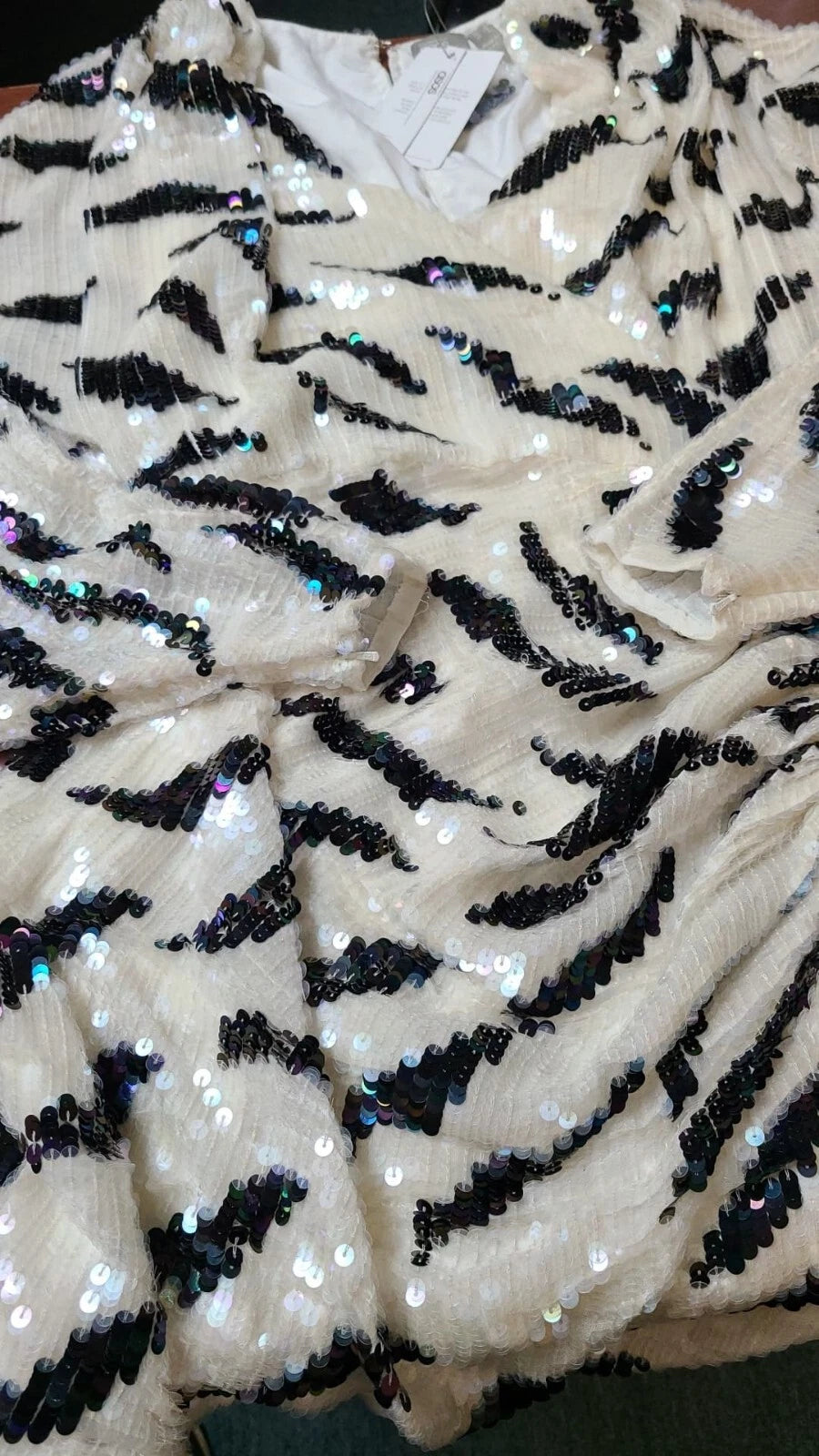 ASOS Full Sequin Mini Dress with Drape Front Detail - Size 4 US /8 UK - NWT
