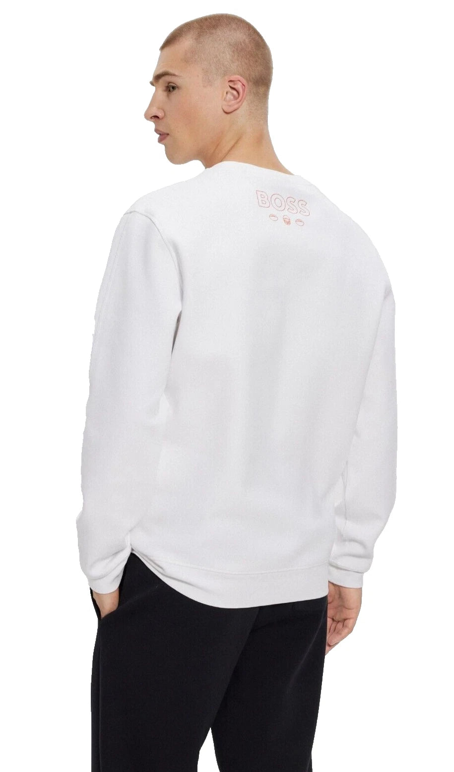 BOSS X NFL Denver Broncos Crewneck Sweatshirt Regular Fit in White - Size L
