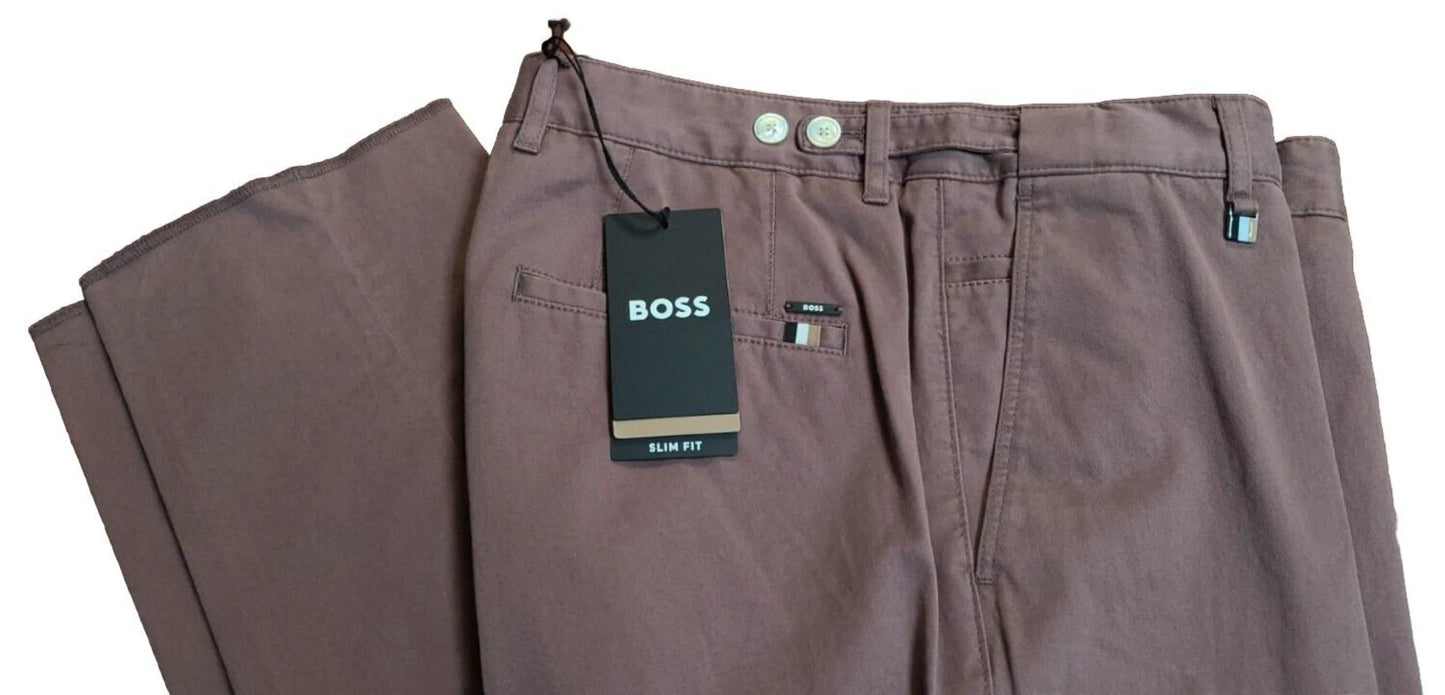 BOSS Genius Slim Fit Chinos Pants in Stretch Cotton - Size 34