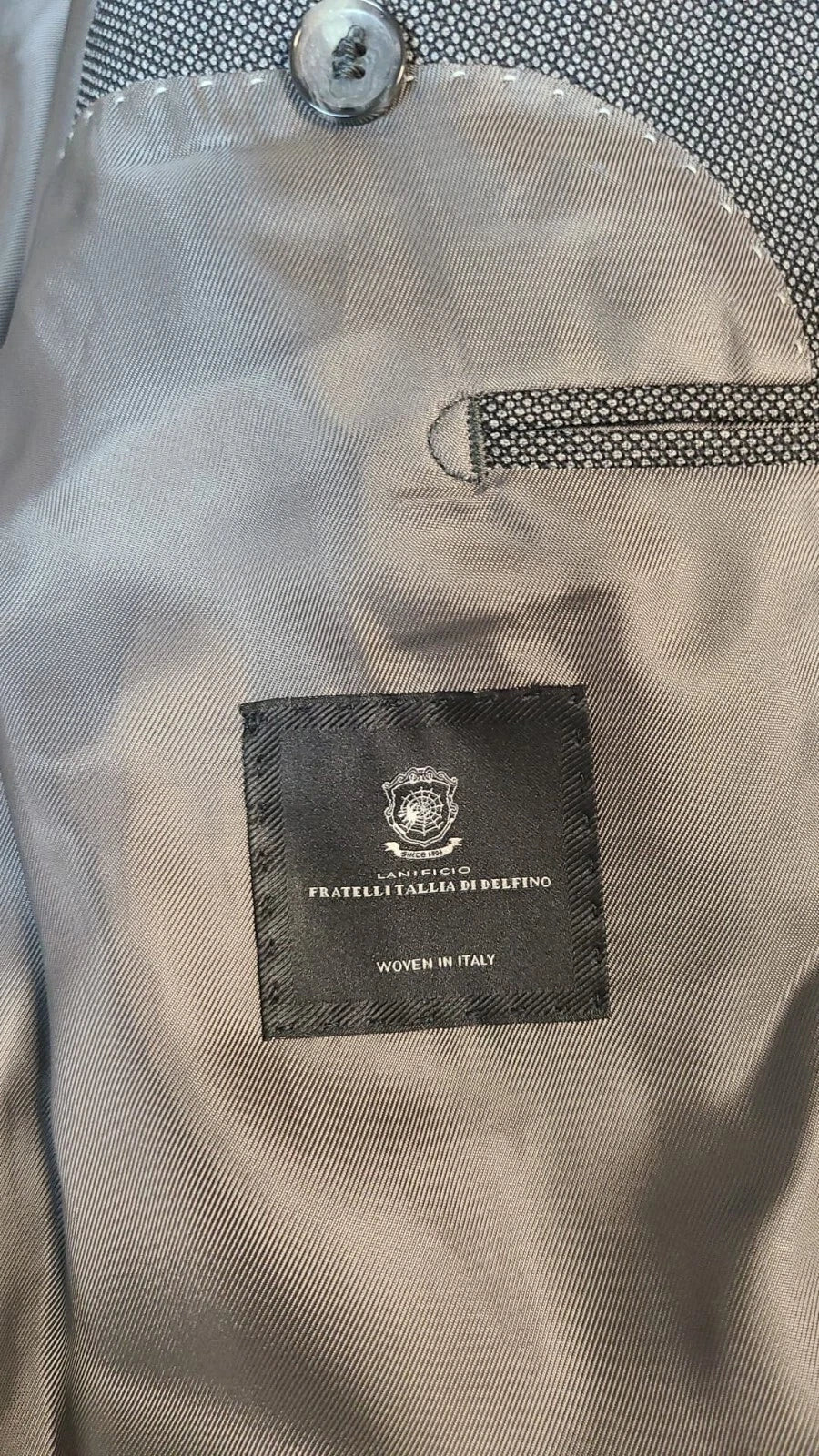 $795 - BOSS Tailored Blazer Jacket Micro Patterned Virgin Wool Gray - Size 38R