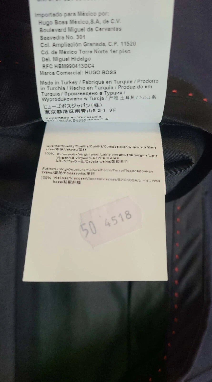 HUGO BOSS HartleyS Dress Pants in Virgin Wool Dark Blue Slim Fit - Size 34
