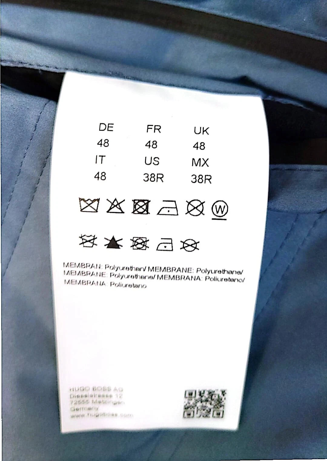 Hugo Boss Men Water-Resistant Insulated Lightweight Hooded Jacket Size 38R - New