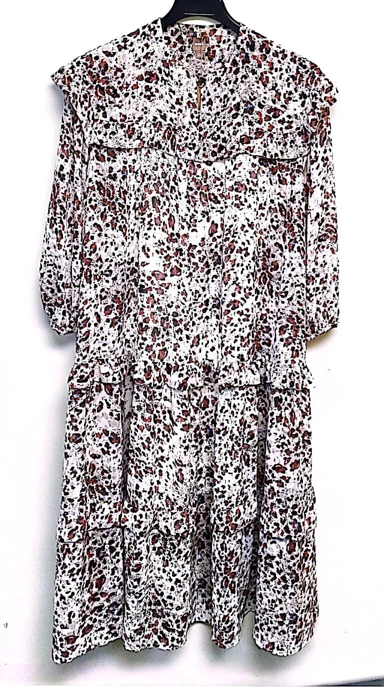 BOSS Elegant Casual Women Chiffon Dress with Slip - Size 4 - NEW with Tag