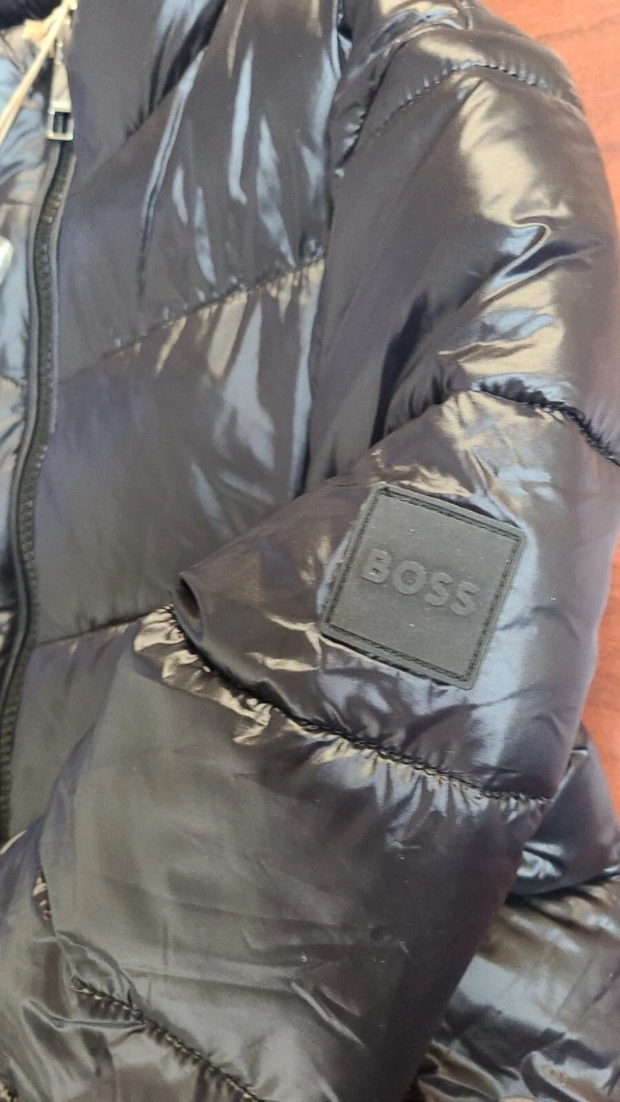 BOSS Puffer Jacket in Black Water Repellent Padded Quilted  - Size 4 / 26