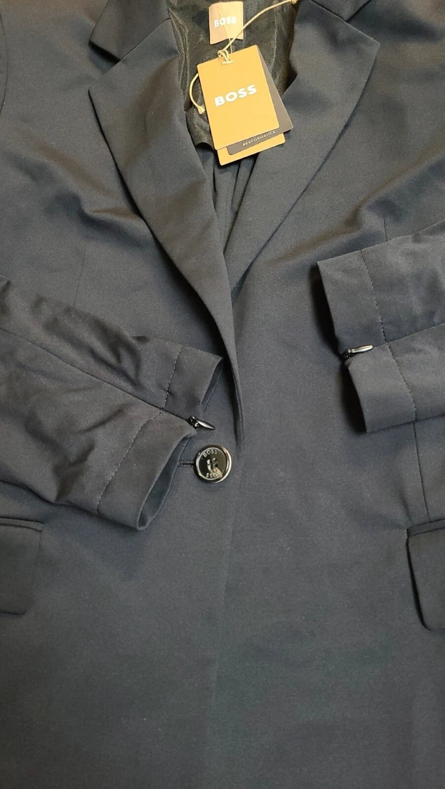 BOSS Performance Stretch Jacket Long Length Blazer Wrinkle Free - Size  4 / 26