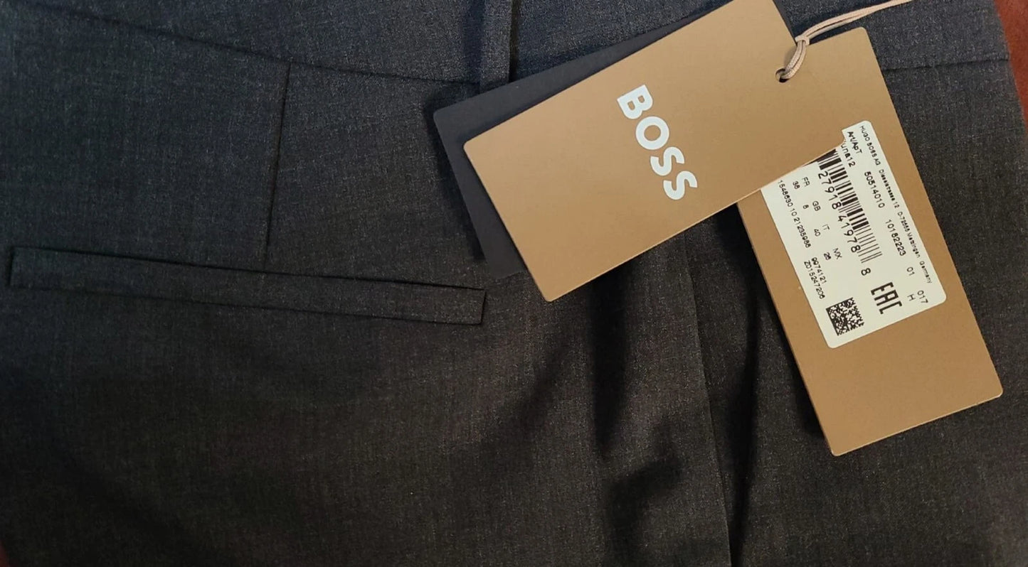 BOSS Women Dress Pants Trousers Stretch In Virgin Wool Regular Fit - Size 4 /26