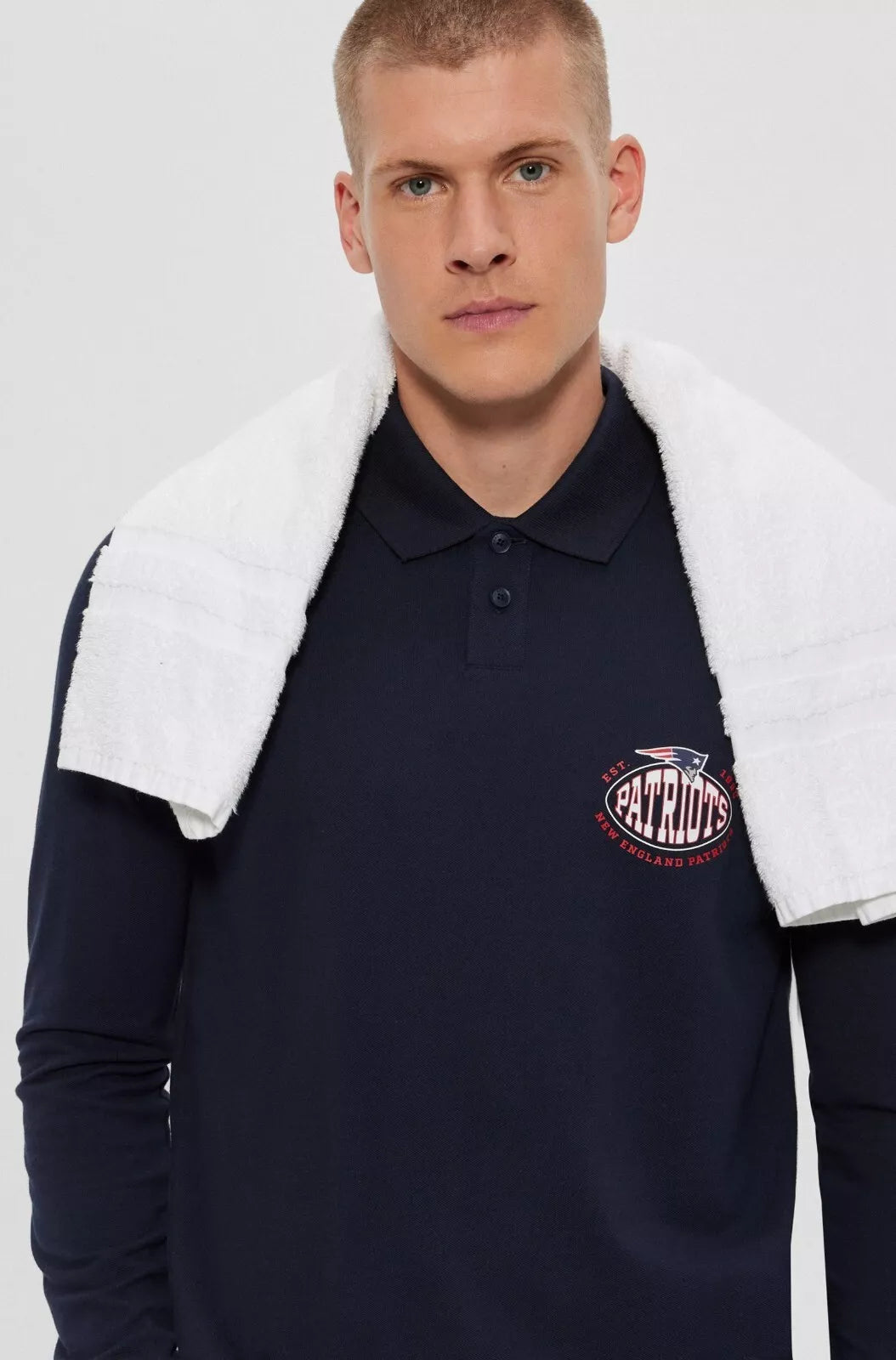 BOSS X NFL Sport New England Patriots Long Sleeves Polo Shirt in Cotton - Size L