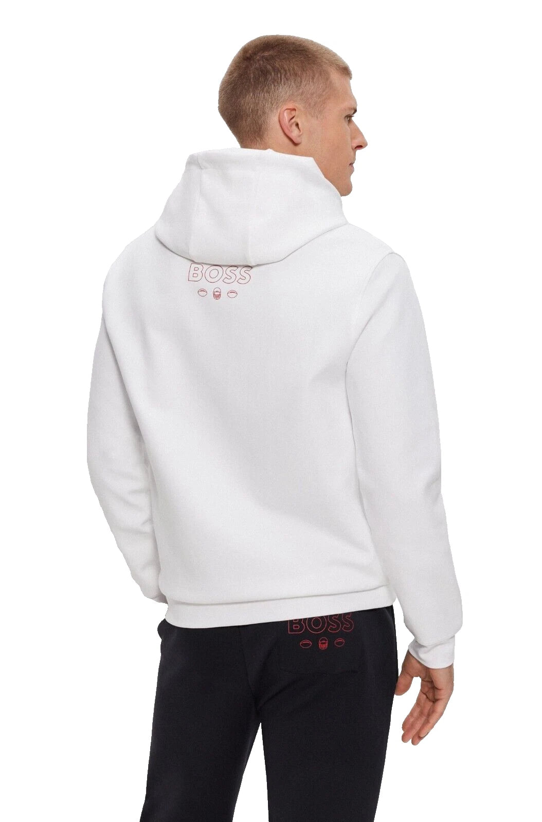 BOSS X NFL Atlanta Falcons Hoodie Sweatshirt Regular Fit in White - Size M
