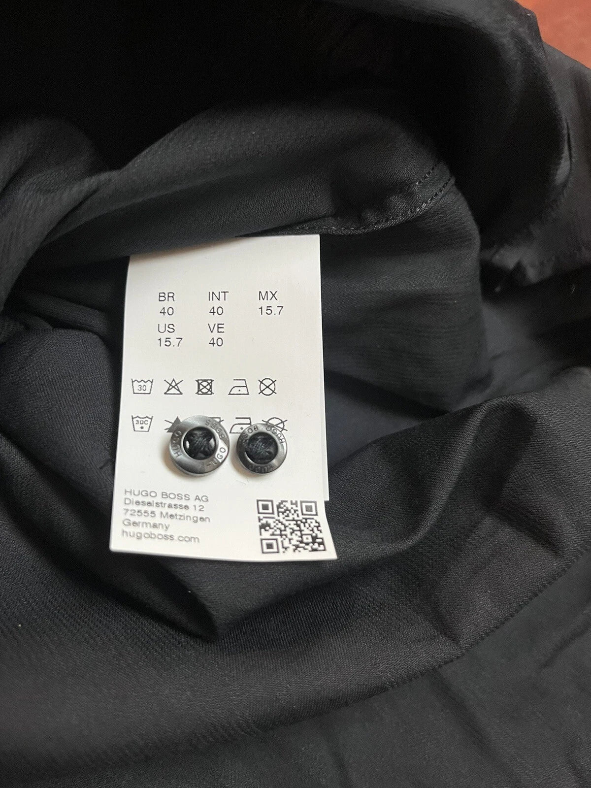 HUGO BOSS Extra Slim Dress Shirt in Cotton Italian Fabric Black - Size 15.7 / 40