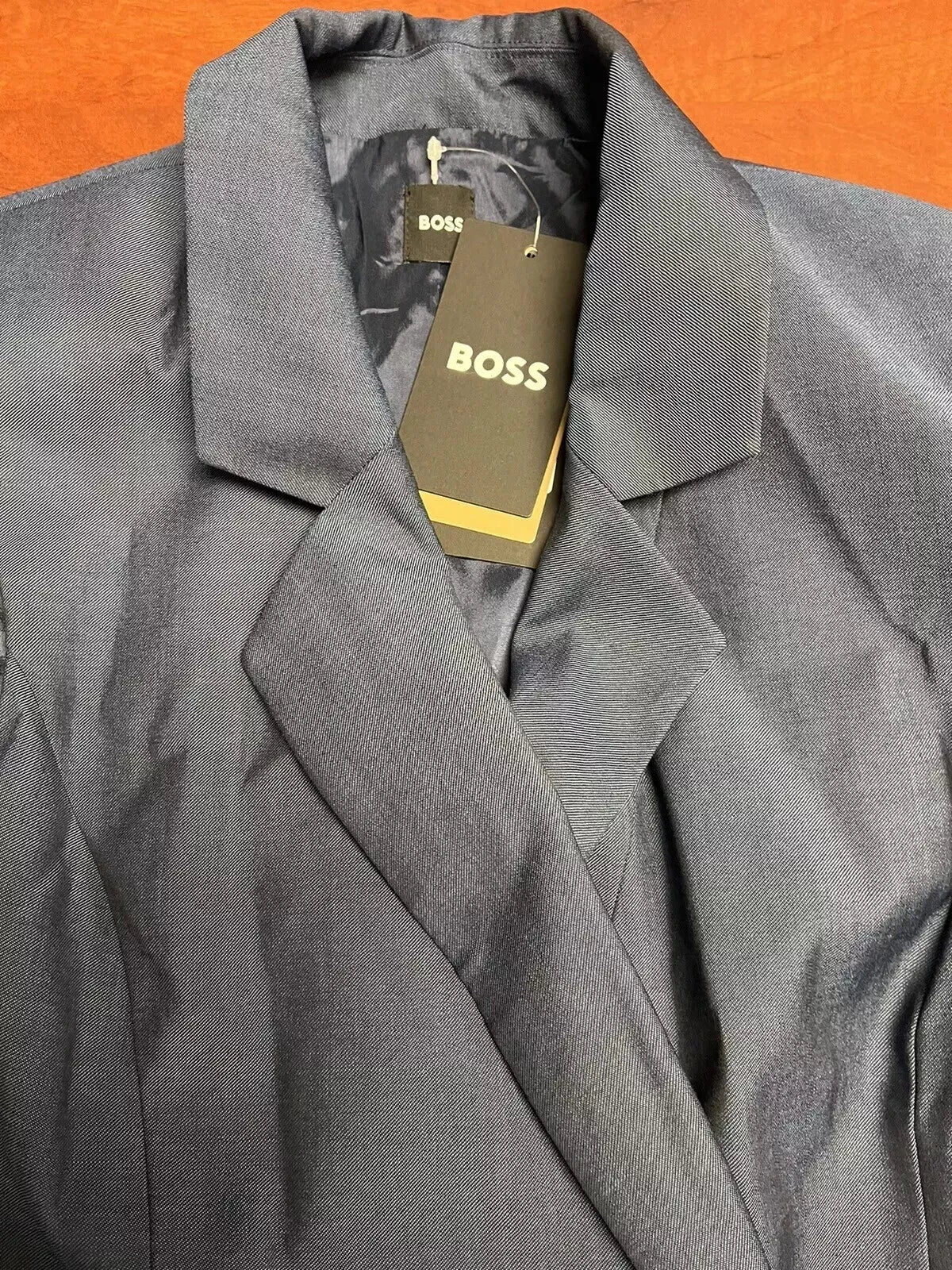 BOSS Delibea Sleeveless Button Front Dress in Virgin Wool Blue - Size 4 / 26