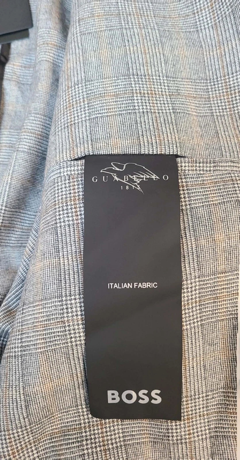 BOSS Regular Fit Jacket Checked Virgin Wool Sport Coat Italian Fabric - Size 38R