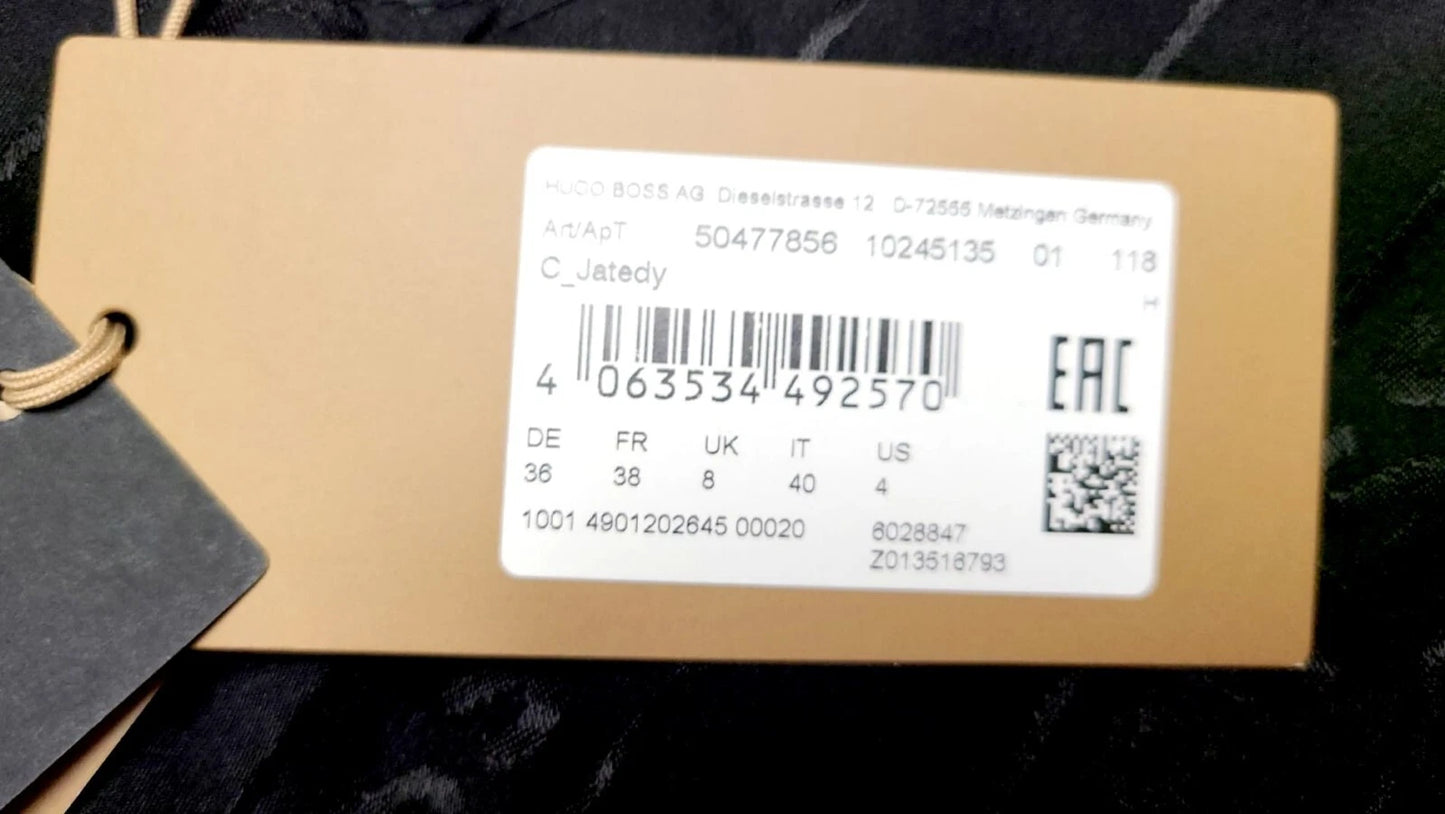 BOSS Jatedy Women Bomber style Jacket Contrast Stripes in White  - Size 4 / 26