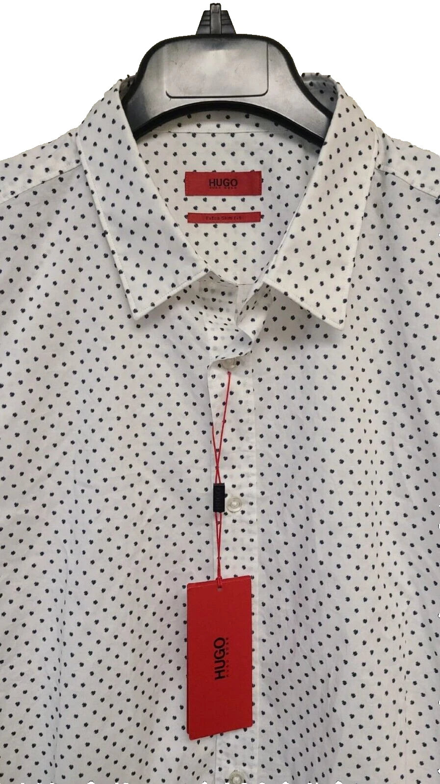 HUGO BOSS Elisha Extra Slim-Fit Dress Shirt in Printed Cotton Poplin - Size XXL