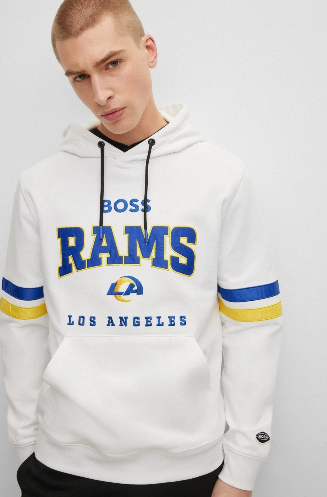 BOSS X NFL Sport Los Angeles Rams Cotton Sweatshirt Hoodie Regular Fit - Size M