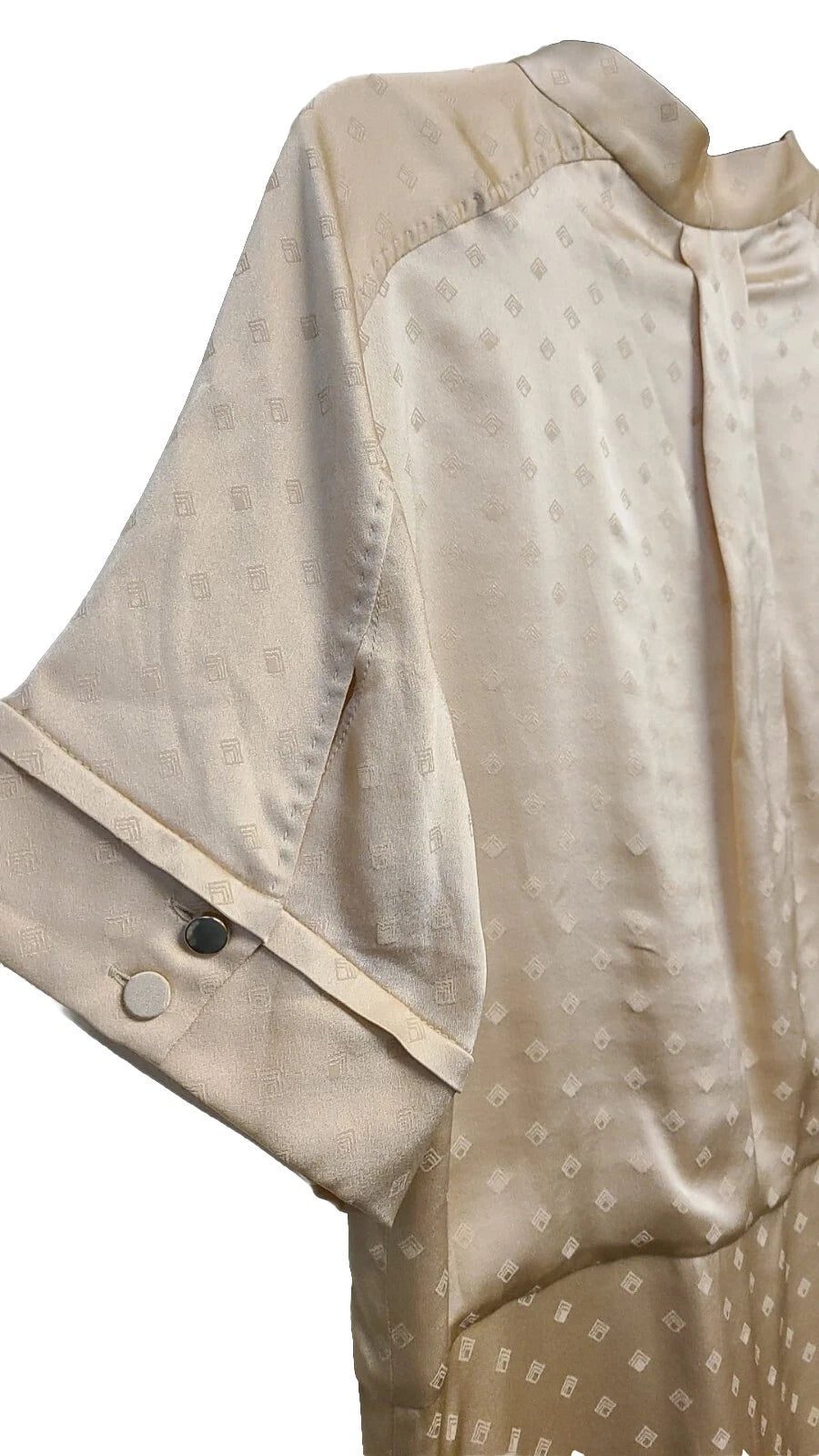 HUGO BOSS Dawapy Silk Dress Long Length with Tie Neck - Size 4 / 26