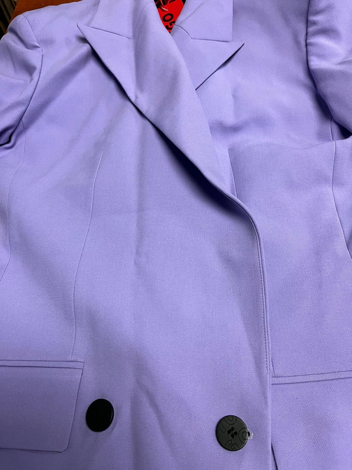 $750 - HUGO BOSS Women 2-Piece Suit with Pants in Purple - Size 4 / 26