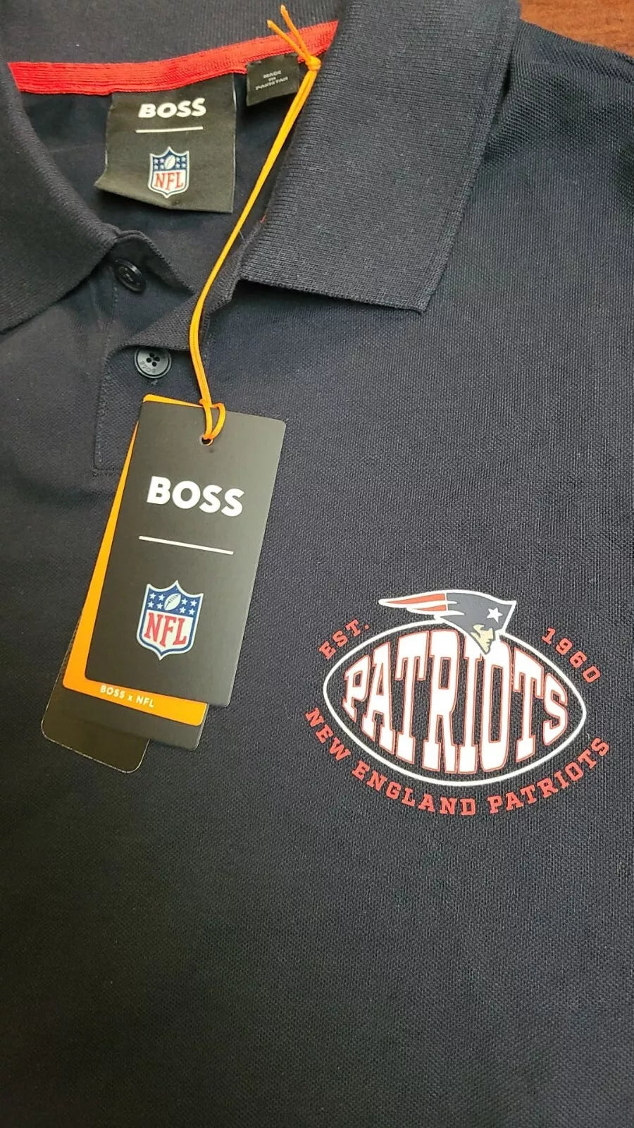 BOSS X NFL Sport New England Patriots Long Sleeves Polo Shirt in Cotton - Size L