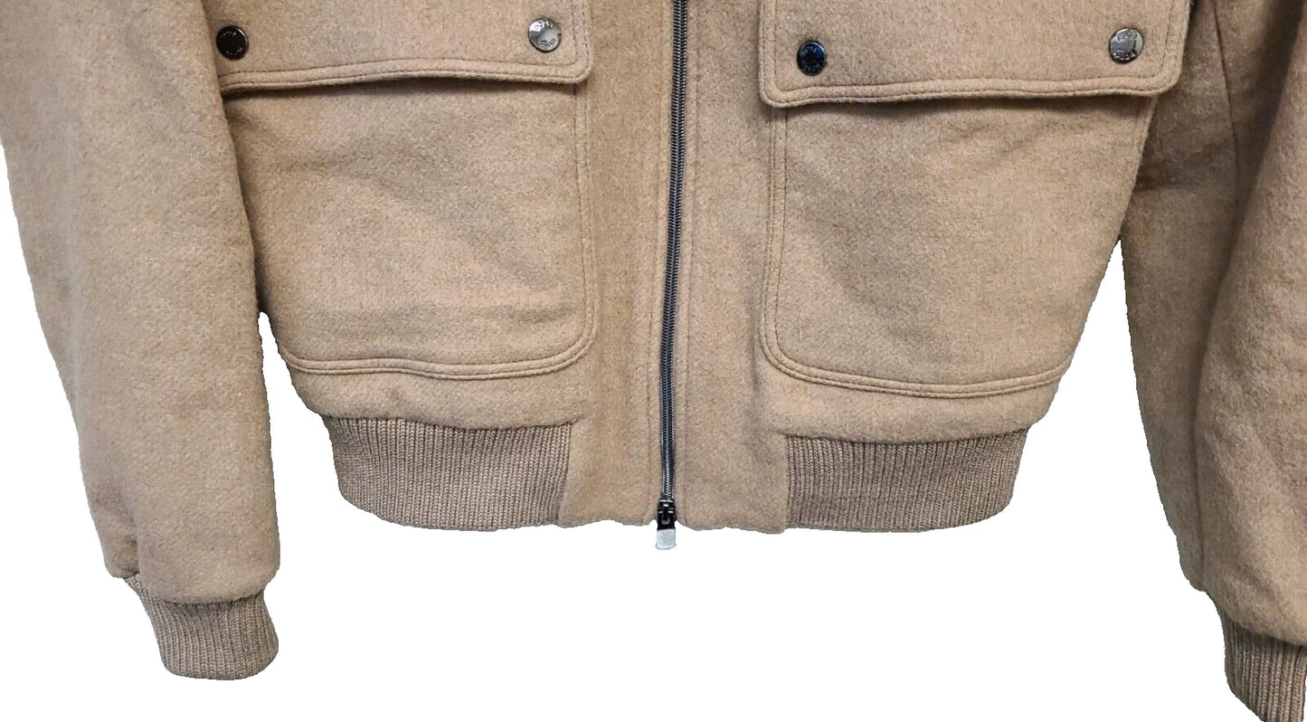 $545 - Boss Bomber Jacket w Teddy Collar Wool Blend Italian Fabric - Size 38R