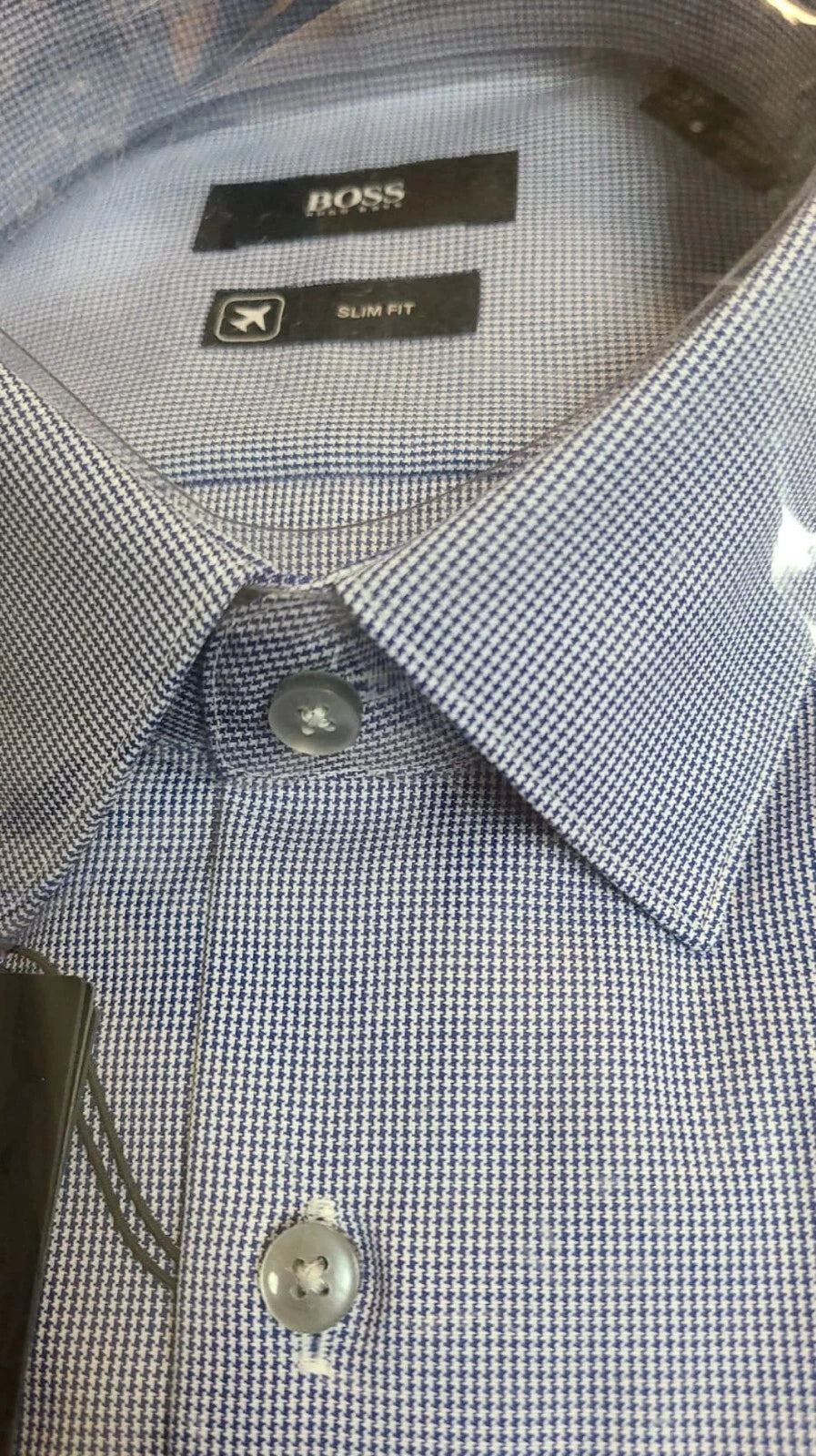 HUGO BOSS Isko Cotton Dress Shirt Travel Line Collection Slim - Size 15.5 / 39