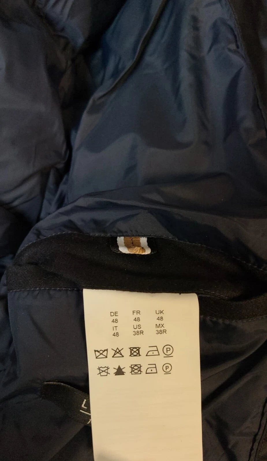 $645 - BOSS Premium Duck Down Jacket Leather Trims Water Repellent - Size 38R