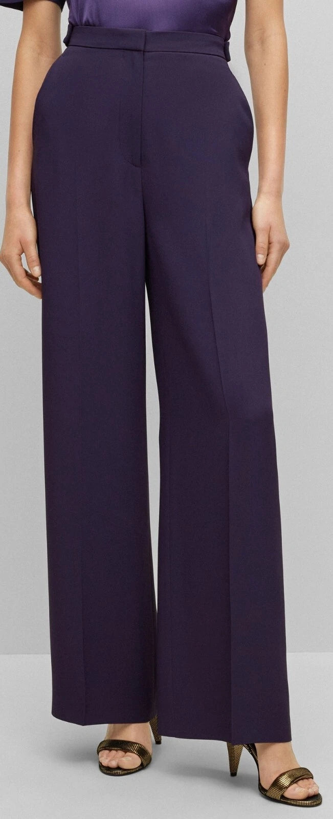 $298 - BOSS  Women Regular-Fit Dress Pants Flared Wide Legs - Size 4 - New w Tag