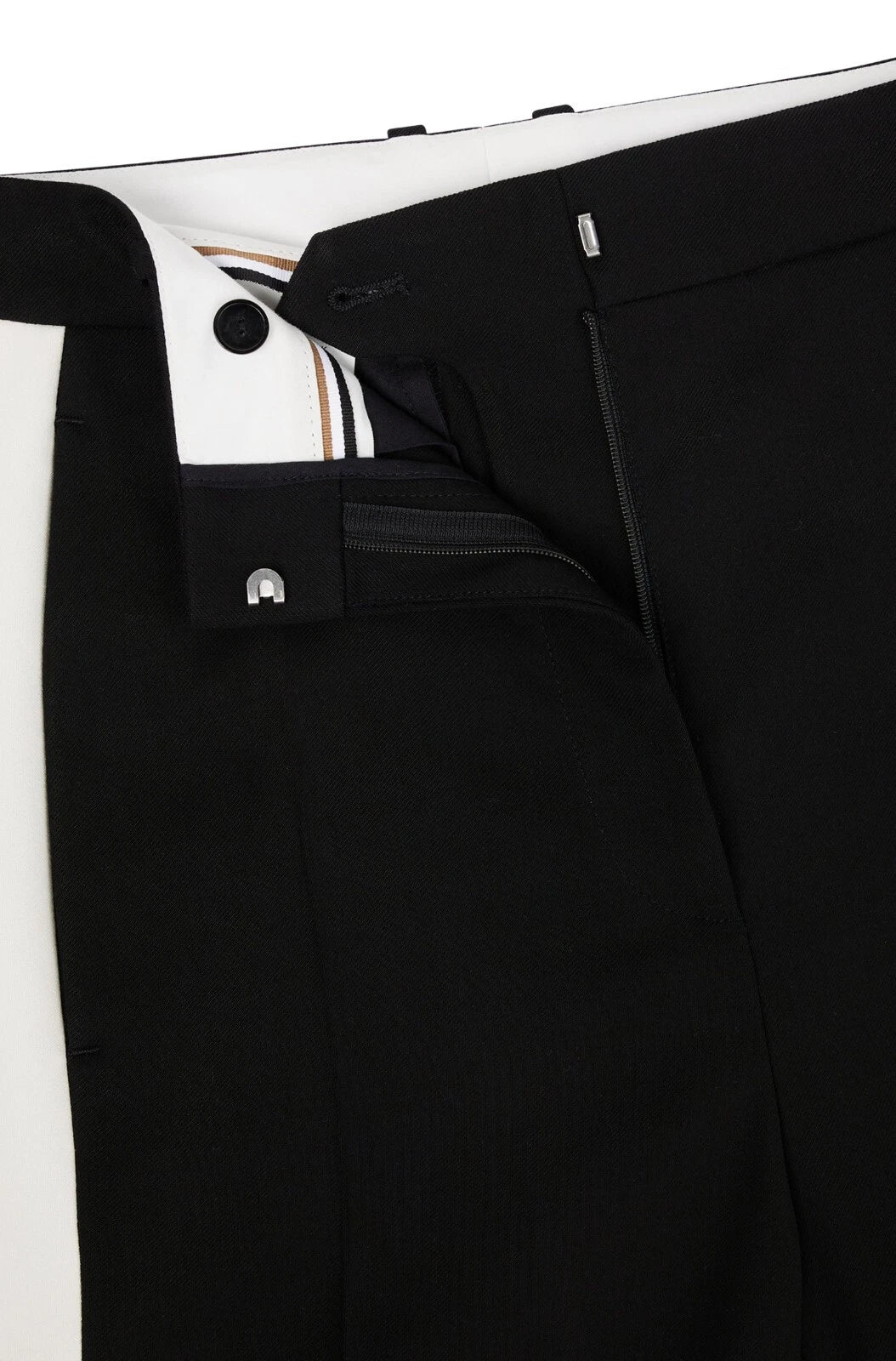 BOSS Women Wool Pants with Signature Stripe - Regular Fit - Size 4 / 26